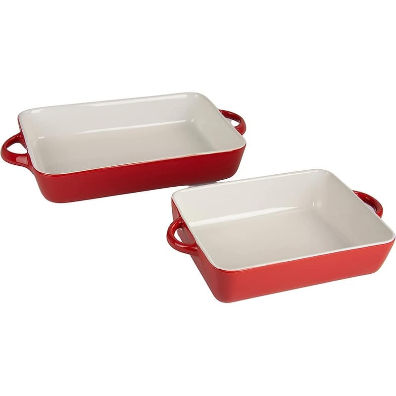 10 Strawberry Street Sienna Rectangle 12" and 9.5" Bakeware Set - Red