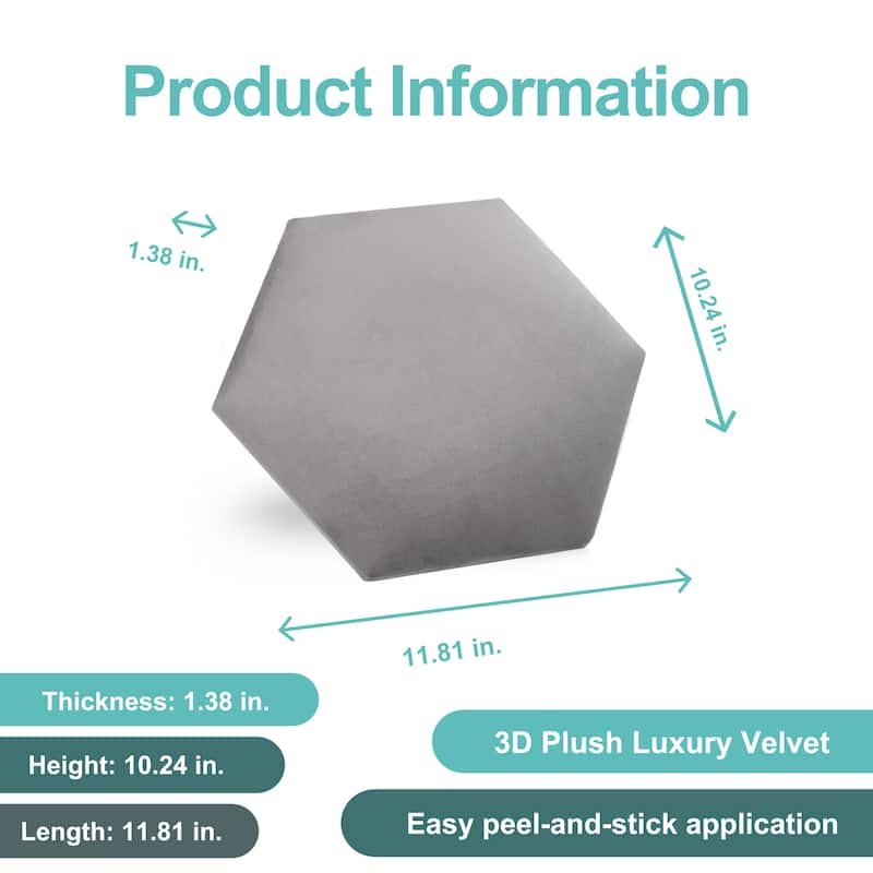 Wall!Supply Luxury Velvet Textile Hexagon (2pc.)