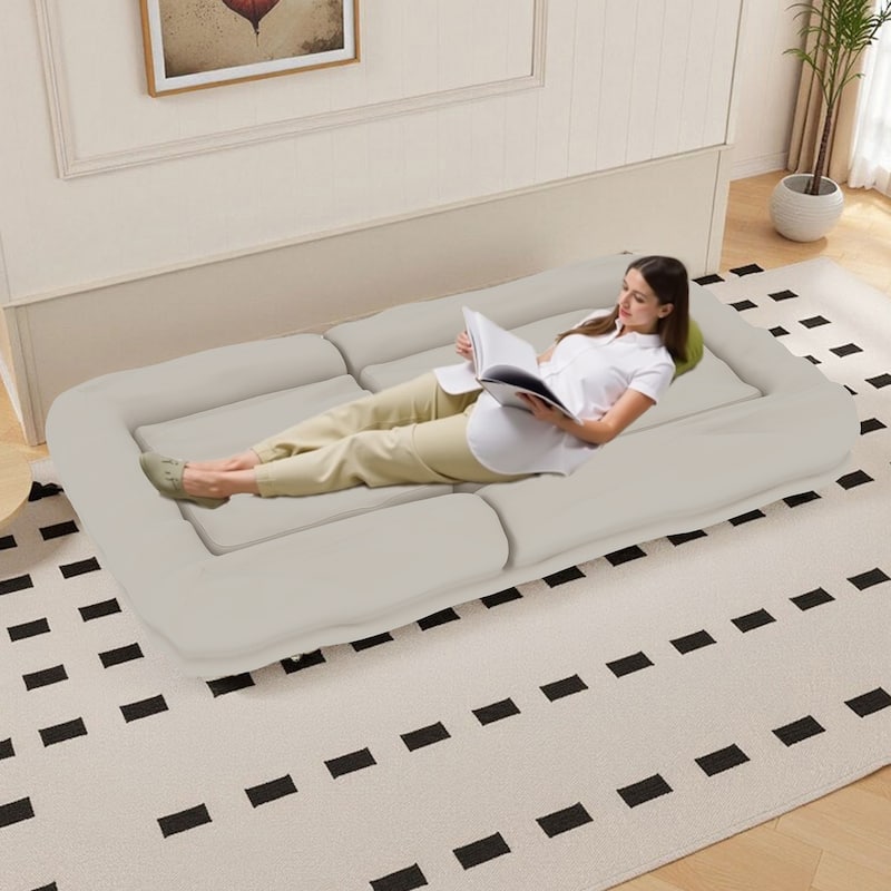 Folding Sofa Chair with 5 Adjustable Positions Plush Floor Lounge Chair for Gaming, Meditation, and Relaxation