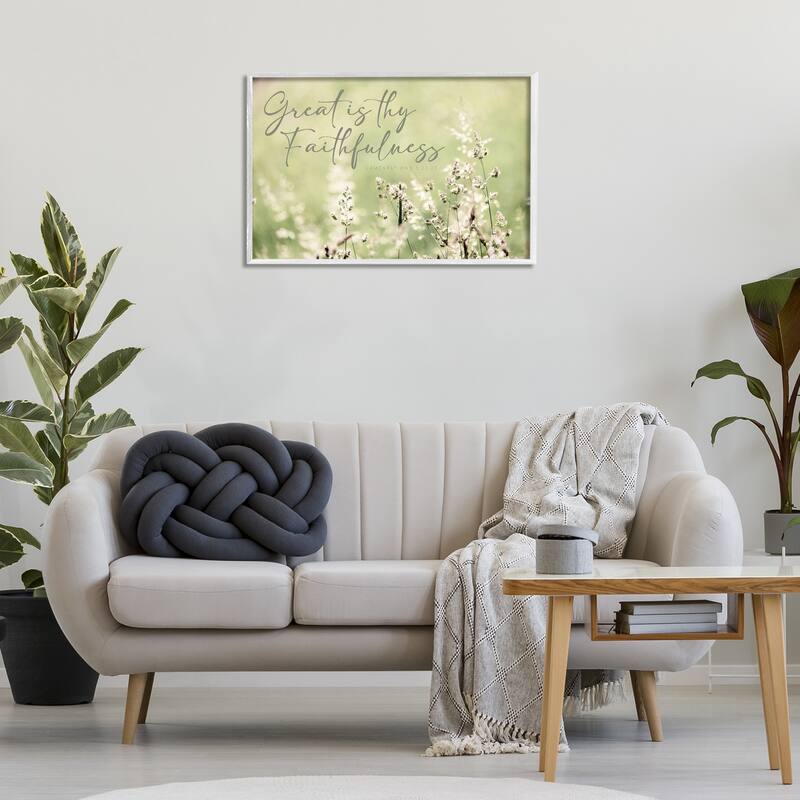 Stupell Spiritual Faithfulness with Florals Framed Giclee Art Design By Erin Marie