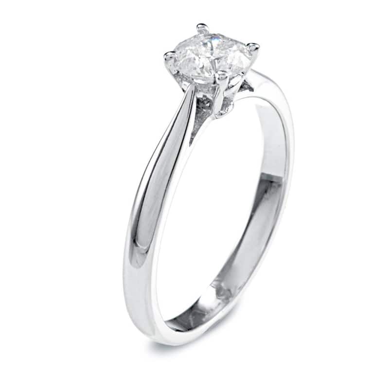 Auriya 14k Gold 1/2ctw Round Solitaire Diamond Engagement Ring (K-L, I2-I3)