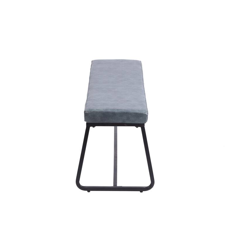 Porthos Home Remy Entryway Bench, PU Leather Upholstery, Iron Legs