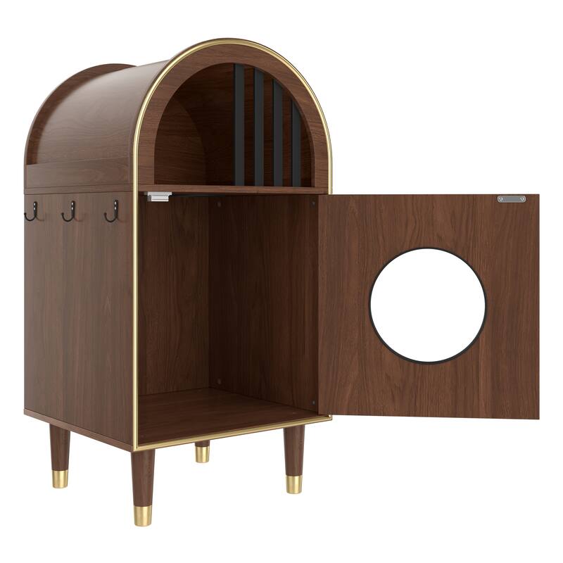 Cat Litter Box Enclosure , 2-in-1 Condo Cat Bed, Cat Shelter Furniture with Two-Level Cozy Haven for 2 Cats, Cute Kitty Condo