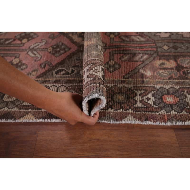 Distressed Bakhtiari Persian Runner Rug Handmade Wool Carpet - 3'5" x 10'0"
