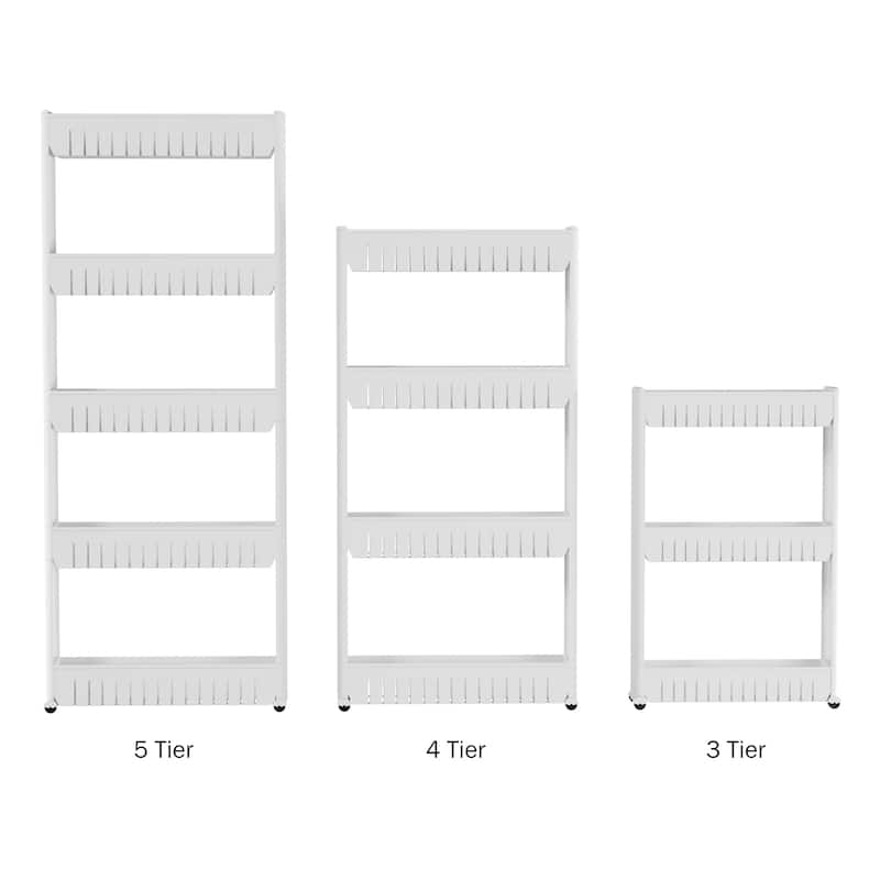Slim Rolling Storage Cart - Utility Cart with Wheels by Lavish Home (White)