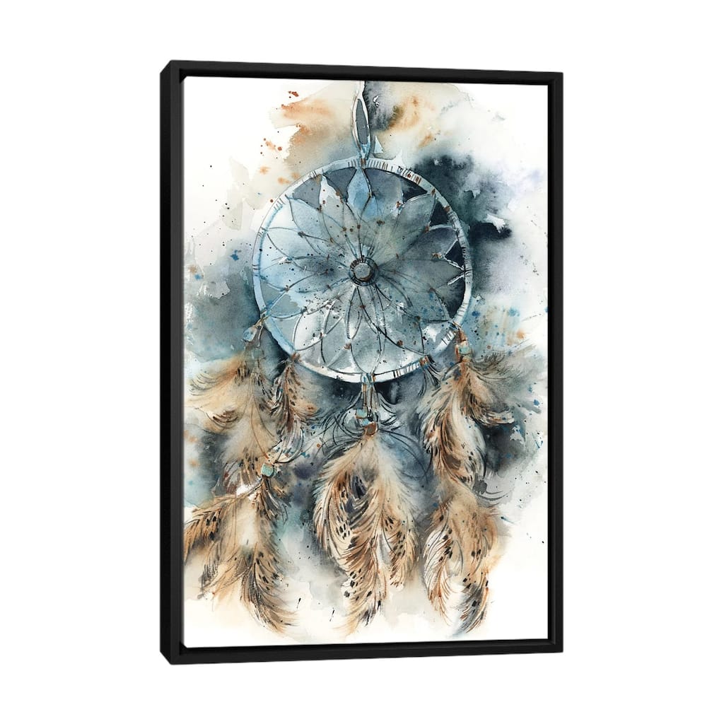 iCanvas "Dreamcatcher In Teal And Amber" by Sophie Rodionov Framed Canvas Print