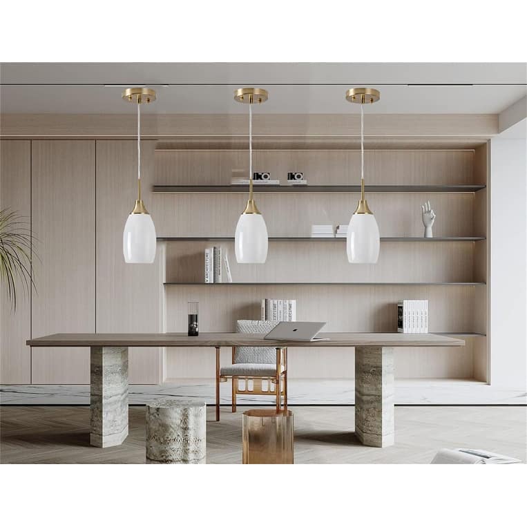 4.72” Hanging light gold light fixture art glass pendant light