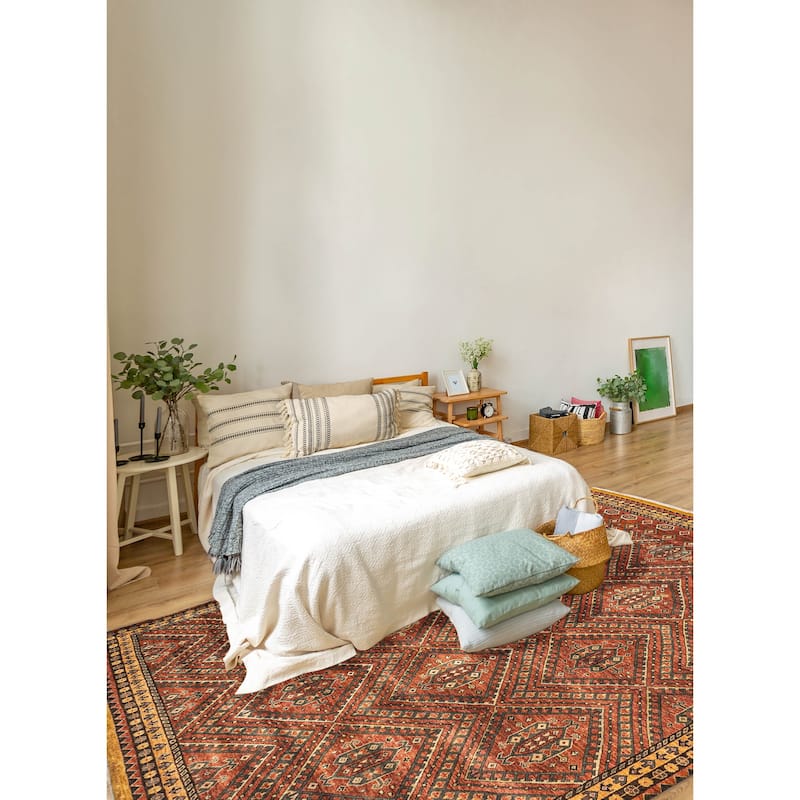 ECARPETGALLERY Hand-knotted Jules Sultane Dark Copper Wool Rug - 7'10 x 9'9