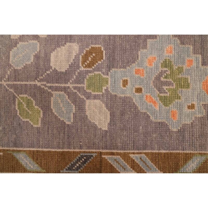 ECARPETGALLERY Hand-knotted Modern Oushak Dark Grey Wool Rug - 9'0 x 11'10