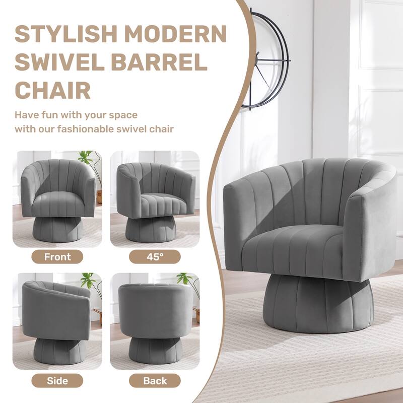 HOMYKA Swivel Accent Barrel Chair Cute Comfy Arm Chair