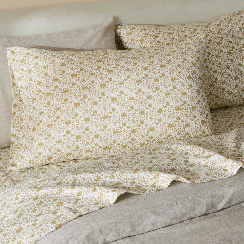 Patina Vie Maison 100% Turkish Cotton Flannel Vintage-Inspired Floral Sheet Set