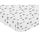 preview thumbnail 3 of 4, Sweet Jojo Designs Arrow Print Fitted Crib Sheet for the Black and White Fox Collection