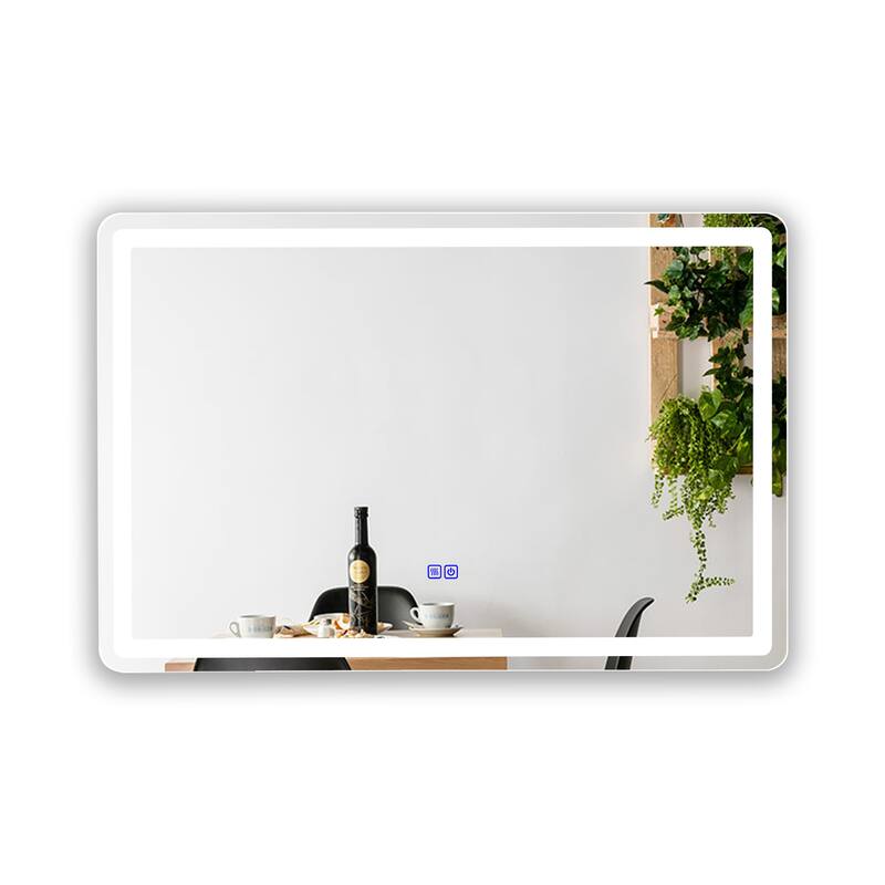 Frameless Wall Mounted LED Bathroom Mirror - Colorless