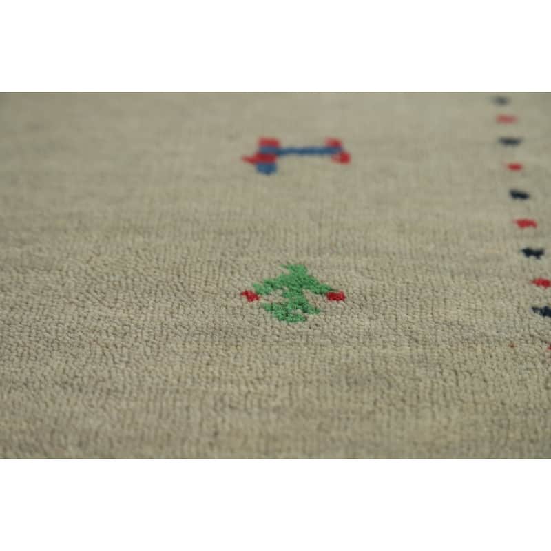 Gabbeh Indian Runner Rug Hand-Knotted Wool Carpet - 2'5" x 7'11"