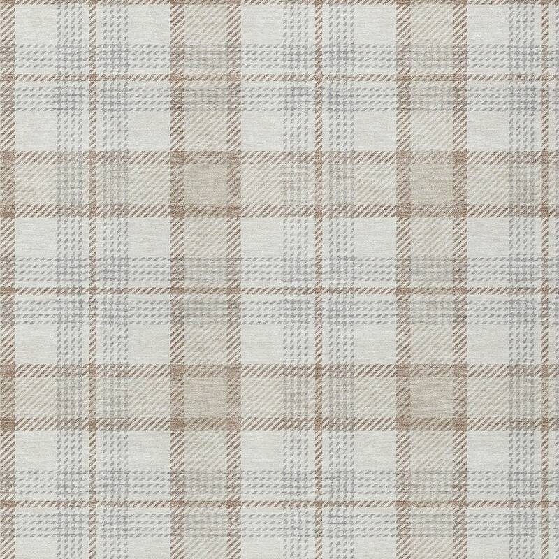 HomeRoots Plaid Transitional Rectangle Outdoor Rug