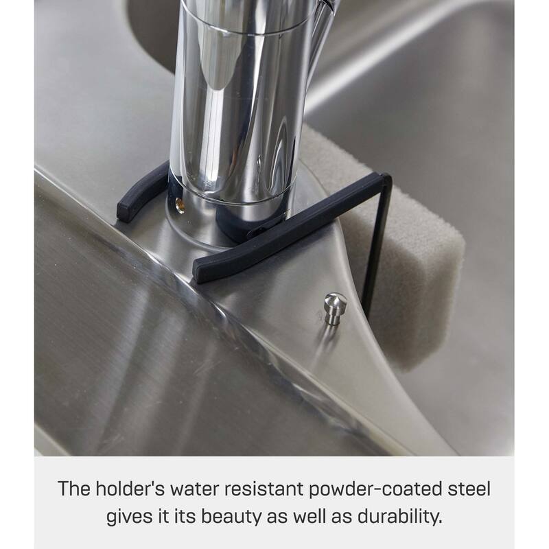 Yamazaki Home Faucet-Hanging Sponge Holder - Two Sizes, Steel, Single - L 5.71 x W 2.36 x H 4.92 inches