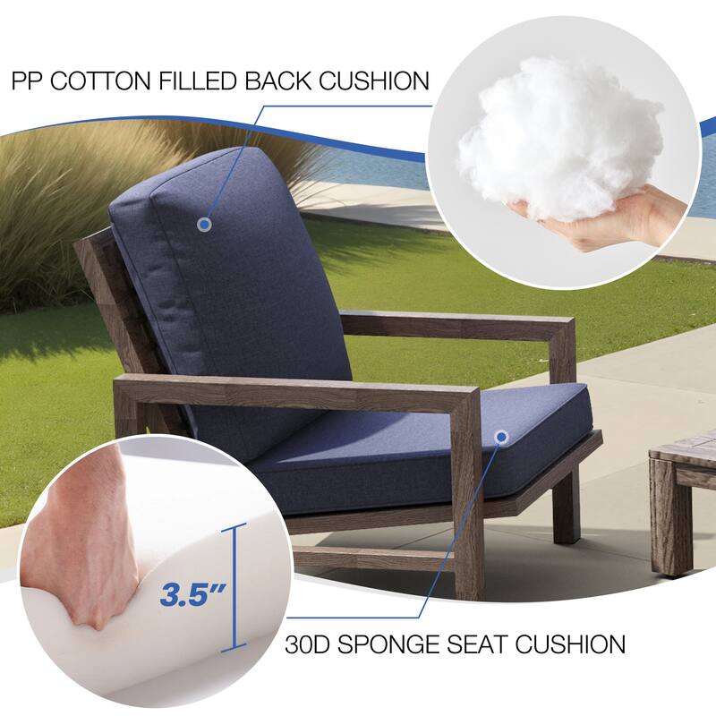 22''D x 21''W x 3.5''T Patio Fabric Outdoor Seat Cushions Set (Seat & Back)