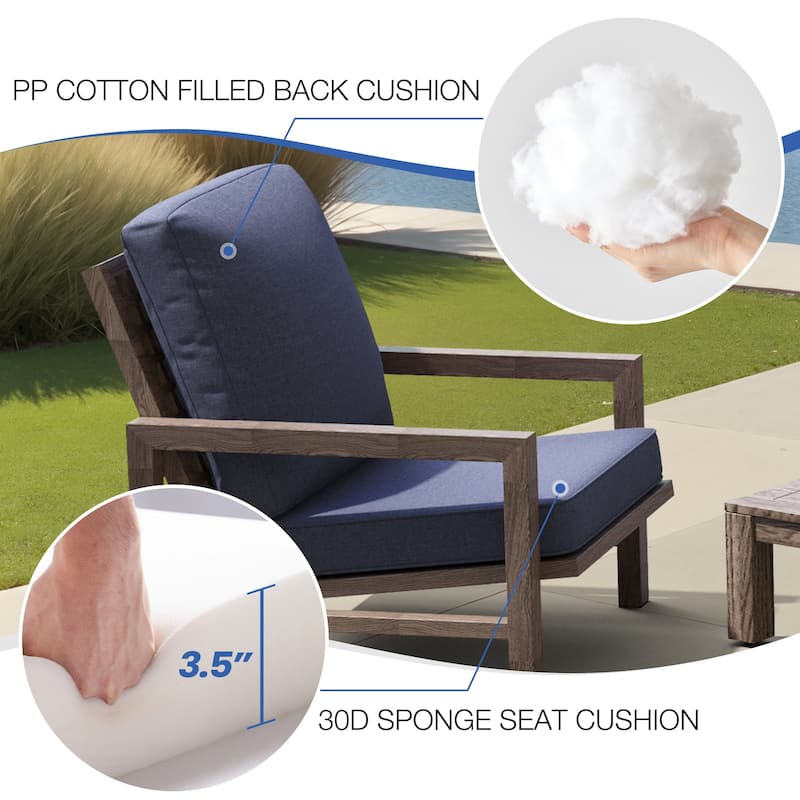 22 x 21 in Patio Premium fabric Outdoor Seat Cushions Set (Seat & Back)