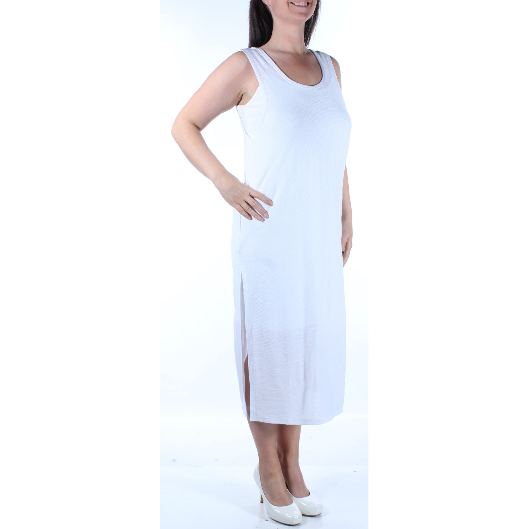 white midi shift dress