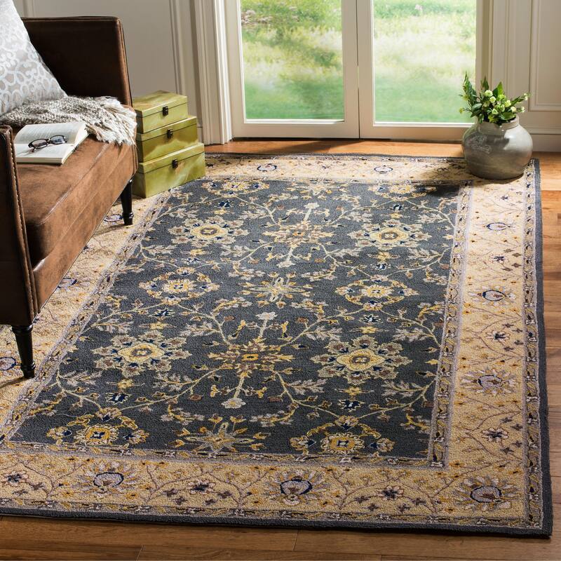 SAFAVIEH, Handmade Easy Care Mariola Oriental Rug - 9' x 12' - Grey/Cream