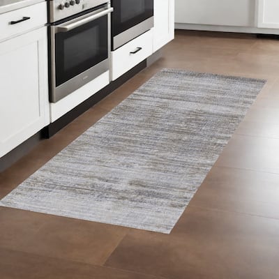Wumih Power Loomed Abstract Modern Area Rug By HomeRoots - 96' X '36' X '0.28