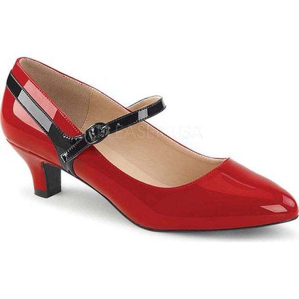 red patent leather mary jane pumps