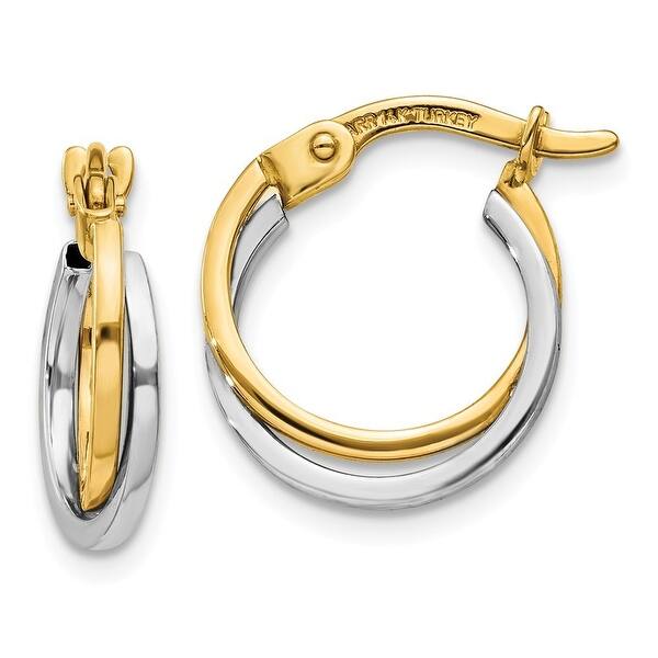 14k Two tone Double Hinged Hoop Earrings 14k Two tone Double Hinged Hoop Earrings