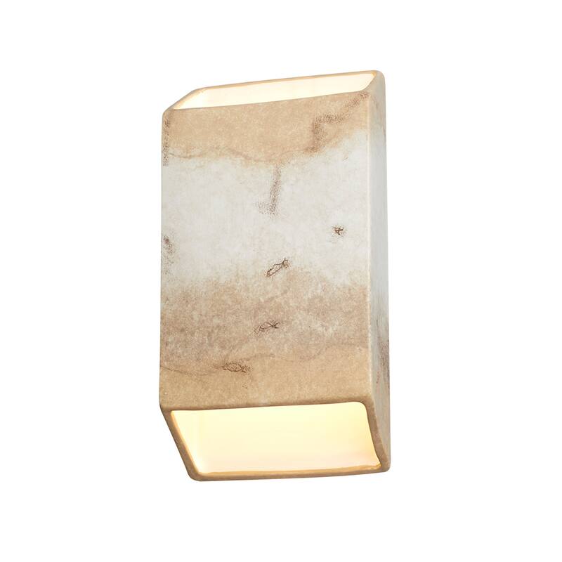Ambiance Tapered Rectangle 1-light Greco Travertine LED Wall Sconce