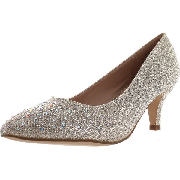 De Blossom Collection Womens Hanna-15 Low Heel Stunning Sparkle Party Pumps. Opens flyout.