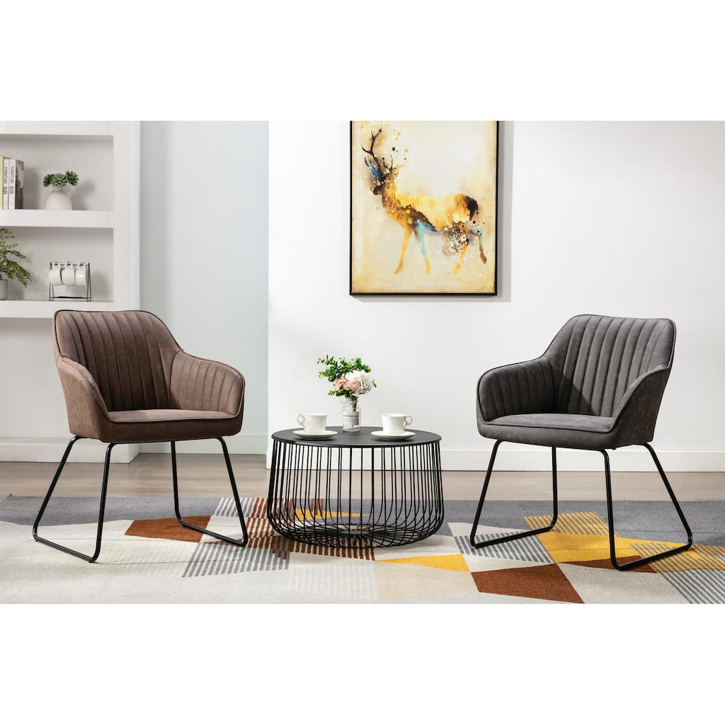 Porthos Home Kylo PU Leather Upholstered Dining Chair with Metal Legs