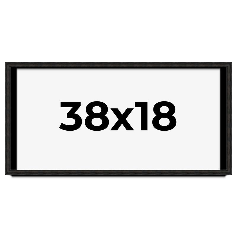 38x18 Shadow Box Black Rustic Barnwood Display Frame | 1.125 Inch