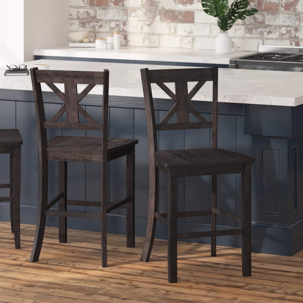 Modern Farmhouse Wooden Counter Stools