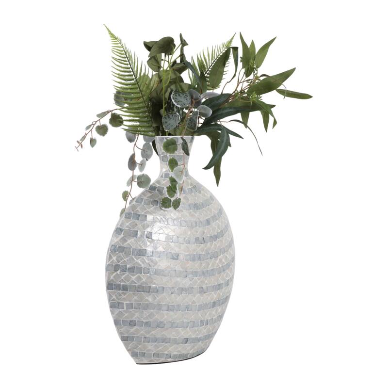 Decorative Vase - Ceramic Capiz Mosaic Gourd