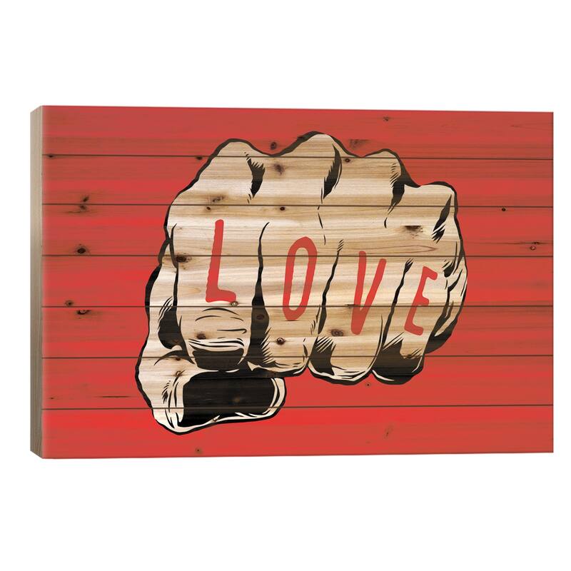The Punch Print On Wood by Butcher Billy - Multi-Color - 18x26x1.5