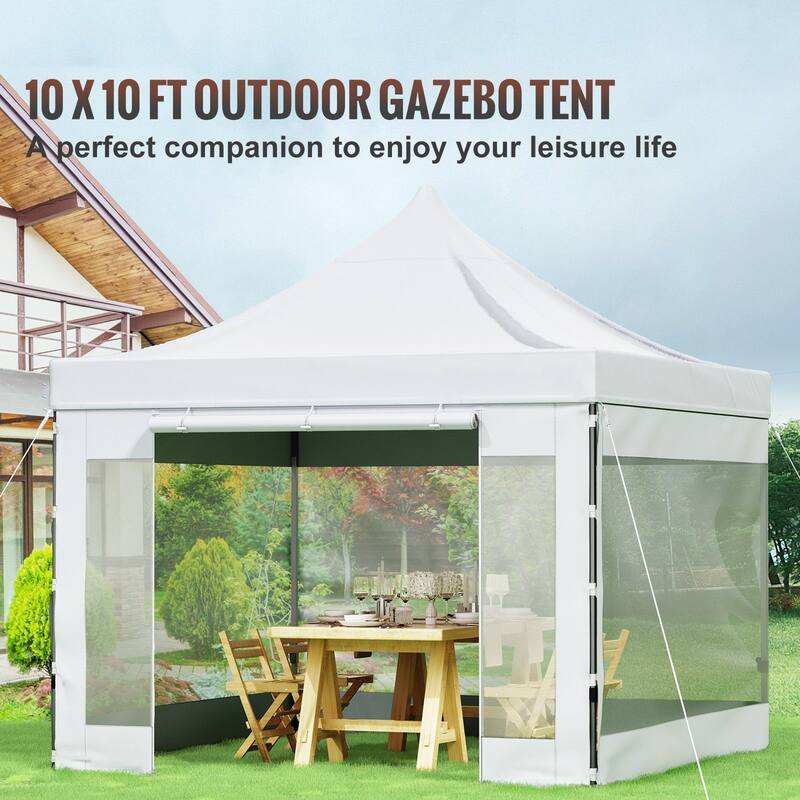 PVC Outdoor Patio Gazebo Tent with Sidewalls and Roller Bag