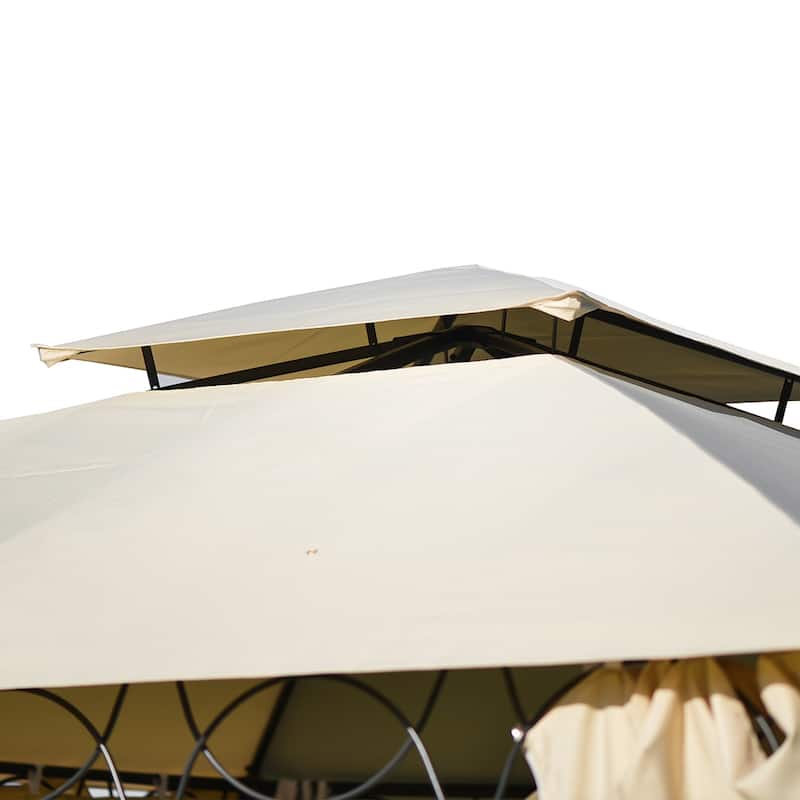 Outdoor BBQ Gazebo Tent with UV Protection, Beige