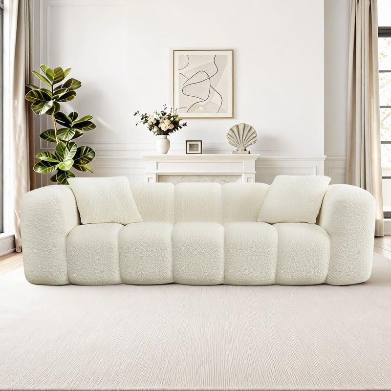 Spruce & Spring Compressed 3 Seat Boneless Sofa for Living Room