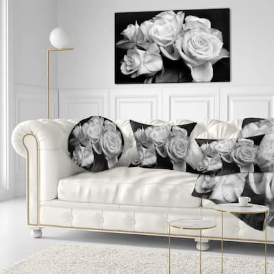 Bunch of Roses Black and White - Floral Canvas Art Print