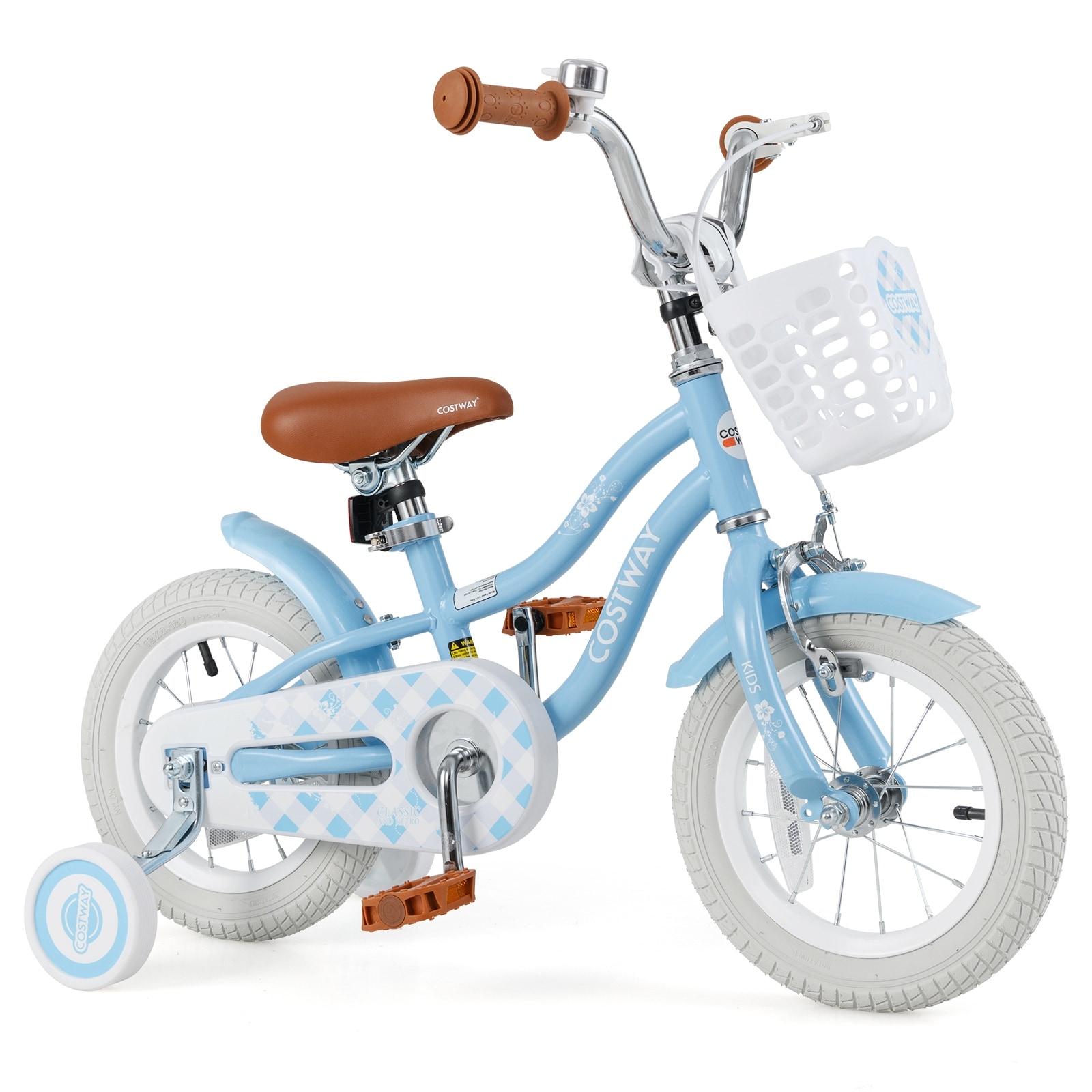 Kids Bike with Training Wheels and Basket for Ages 3-8 Boys Girls