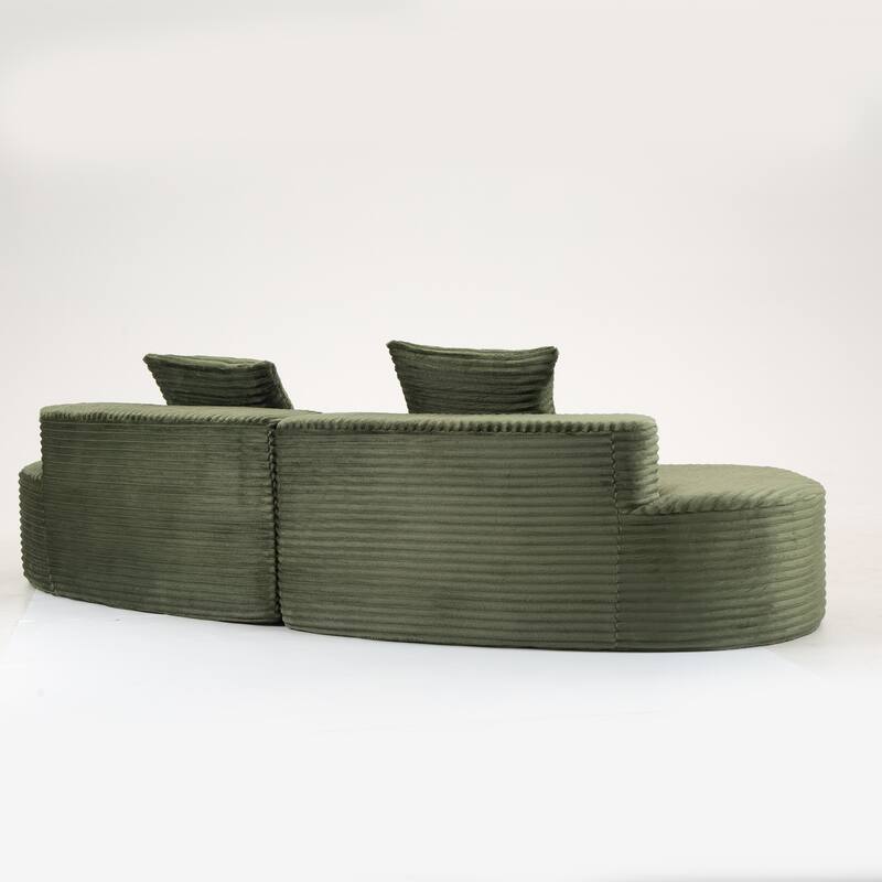 Moon Bay Lounge Couch Curved Sectional Sofa Corduroy Compressed Sofa