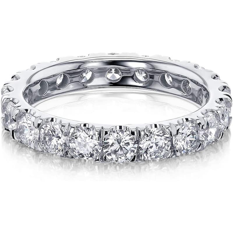 Kobelli 2 to 2 3/5 Carats Lab Grown Diamond 14k Solid Gold 3mm Eternal U-Split-Prong Eternity Ring (DEF/VS)