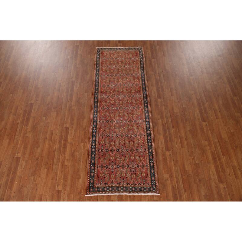 Shiraz Kashkoli Persian Vintage Runner Rug Handmade Wool Carpet - 3'3"x 9'9"