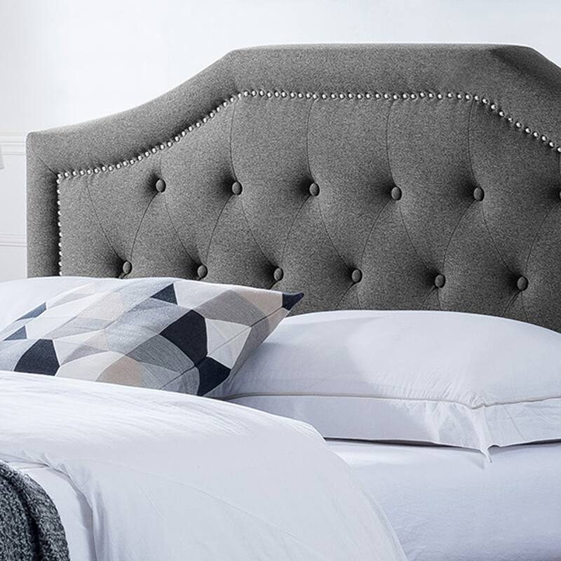 Queen Size Platform Bed with Metal Base Legs and Wood Slat Support, Upholstered Wingback Bed Frame with Tufted Button Headboard
