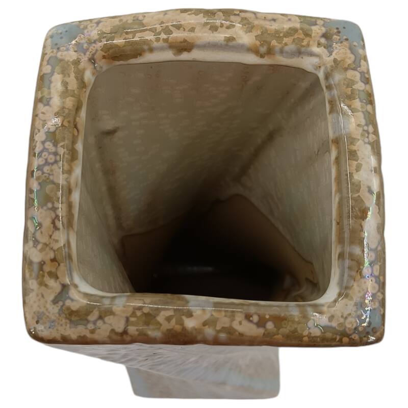 Stoneware Decorative Vase with Drip Glaze Finish Modern Home Decor