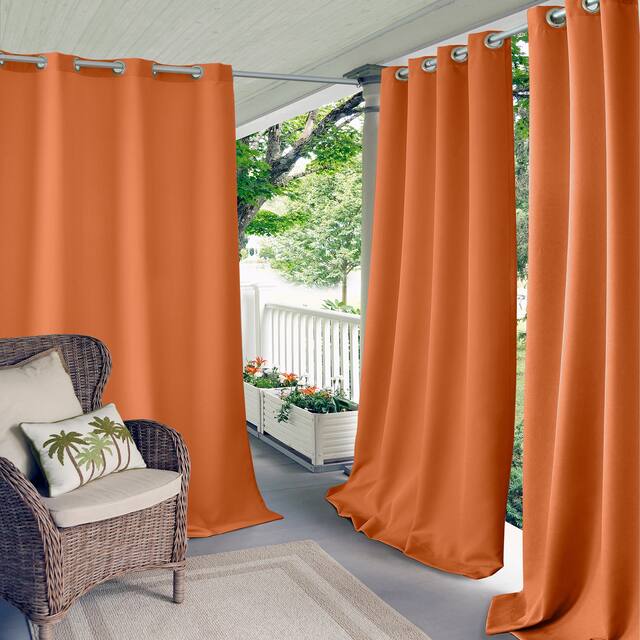 Elrene Connor Indoor/ Outdoor Curtain Panel - 52" W X 108" L - Orange