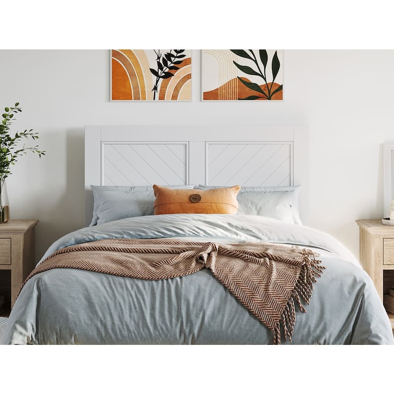 Rustic Solid Wood Farmhouse Twin Headboard in White with Charming Country Style and Durable Finish