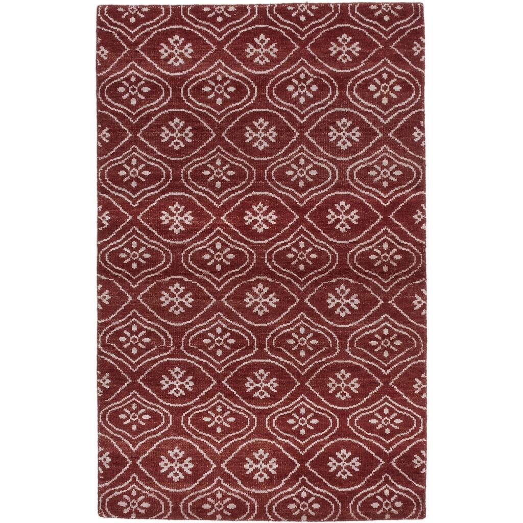 ECARPETGALLERY Hand-knotted Eternity Orange Silk, Wool Rug - 5'0" x 7'11"