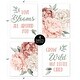 preview thumbnail 5 of 4, Boho Shabby Chic Floral Girl Wall Decor Art Prints 4pc Ivory Bohemian Vintage Garden Watercolor Flower Nature Elegant Dusty Rose