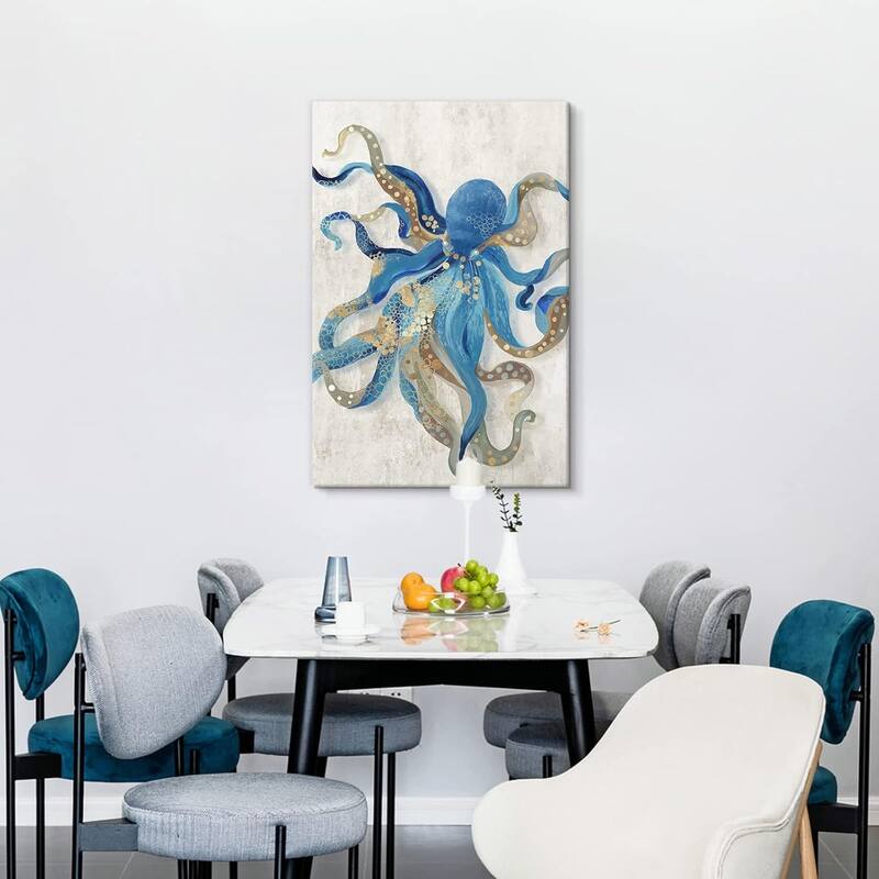 Octopus Canvas Wall Art Ocean Life Theme Painting
