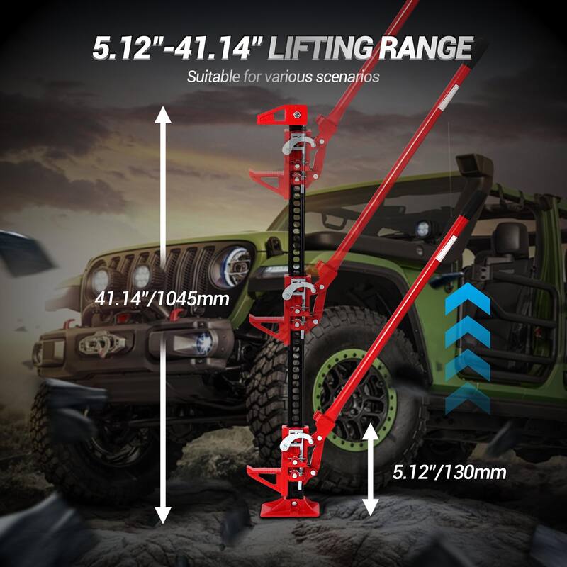Farm Jack with Base & Hook, 7000 lbs Capacity, Heavy-Duty High Lift Jack for Off-Road, Tractor, Truck, and SUV Lifting